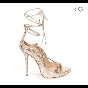 Steve Madden gold lace up heels